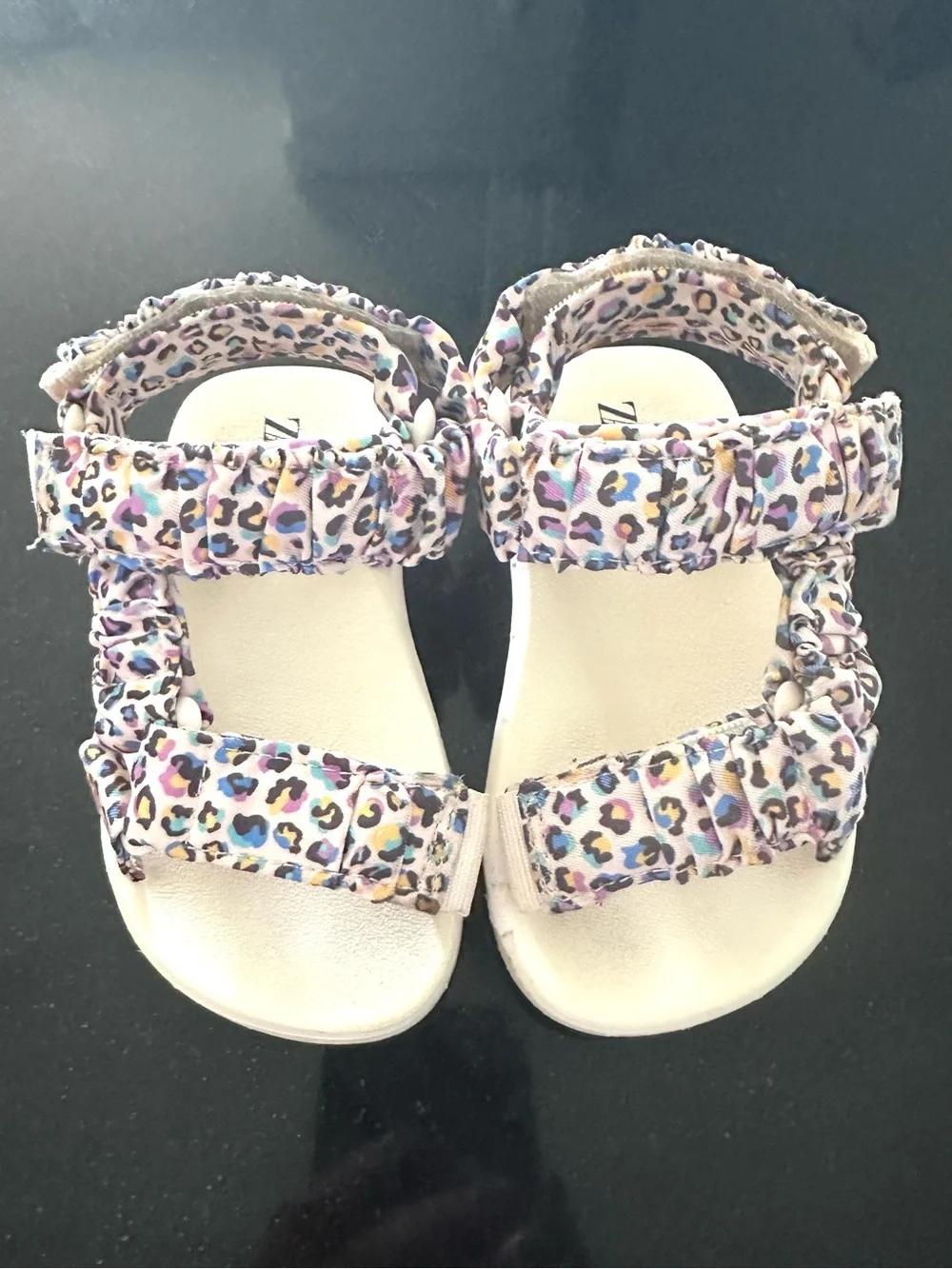 Zara Pink Multicolor Leopard Print Kids Sandals